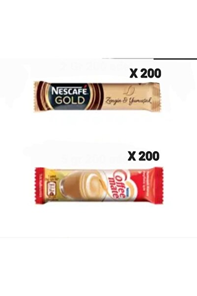 Nescafe Gold 2gr 200'lü + Nestle Coffee Mate 5gr 200'lü