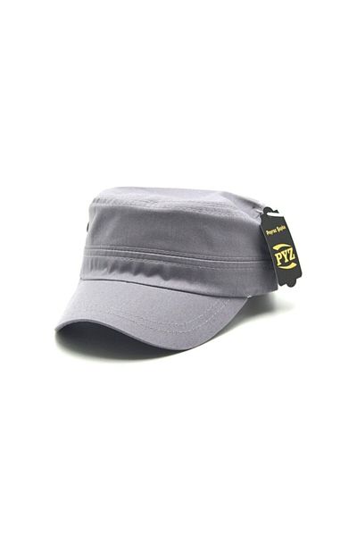 ŞapkaIdünyasi Castro Hat Gray Linen Fabric with Air Holes on the Sides