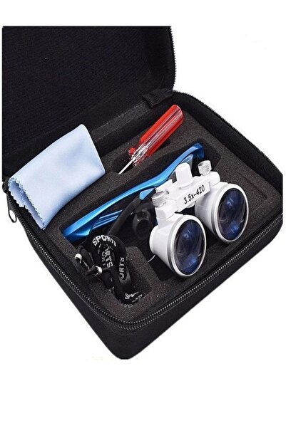 Binoküler Loupes Diş Cerrahi Binocular Loupes Gözlük Lens Büyüteç 3.5x 420mm ...