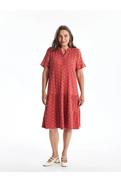 LC Waikiki LCW Grace Print rövid ujjú kihagyott galléros női ruha