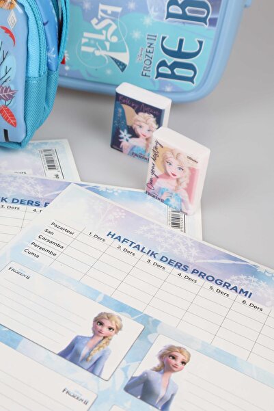ELSA مجموعة وجبات مكتبية مرخصة من FROZEN ELSA للمدرسة والتغذية وحقيبة قلم رصاص