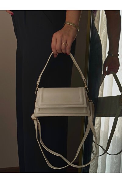 Goldies Bag حقيبة يد وكتف نسائية صغيرة من الجلد الصناعي باللون البيج - بيانكا...