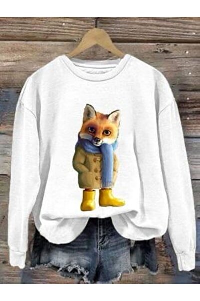 Massgai Унісекс оверсайз-светр з принтом лисиці - худі