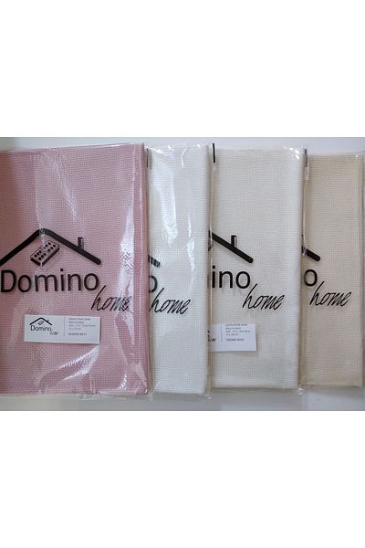 domino Etamin Fabric Home Series 4 Χρώματα Μαζί Λευκό - Ασπρόμαυρο - Εκρού - Ροζ 75 Χ 130 Εκ.