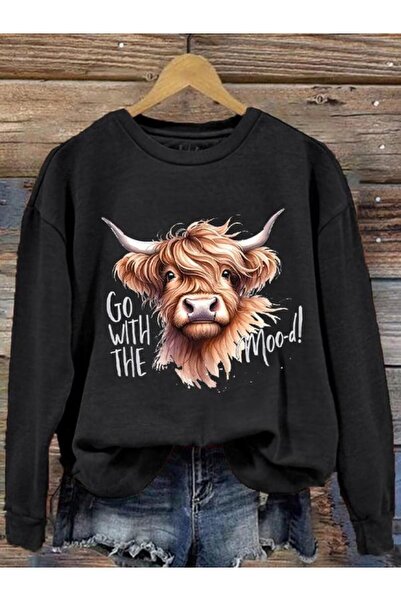 Massgai Унісекс-худі з великим принтом бика