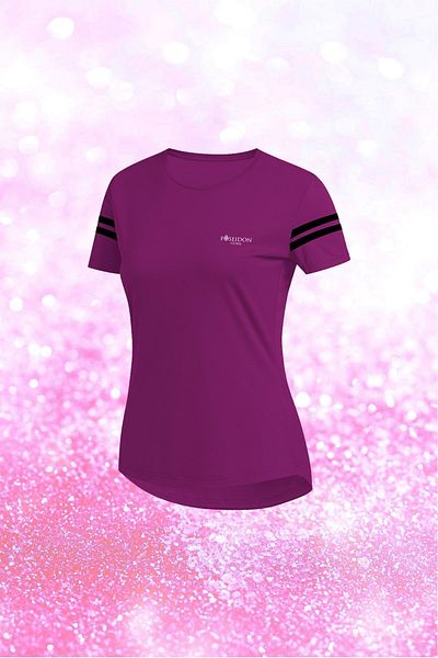 POSEIDON STORM Tricou cu mânecă scurtă pentru femei de mărime mare, mov, din țesătură Dri-fit, pentru sport 4xl-10xl