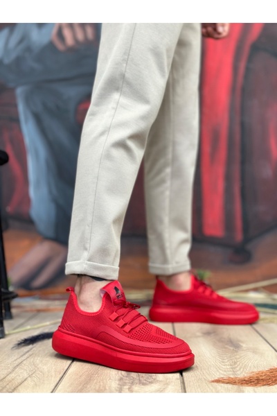 BOA Modern and Stylish Red Light and Comfortable. Ba0375 Special Knitted Knitwear Style Red Color Sports Shoes