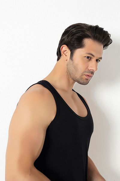 saac Single Jersey Men's Athlete - 4 Pieces Black 100% Cotton Combed Cotton