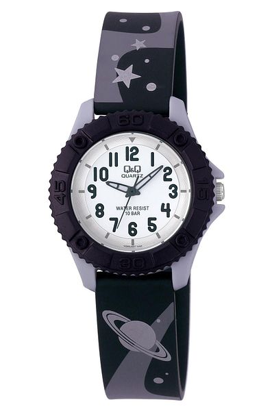 Q&Q Children's Unisex Black Space Themed Star Waterproof Wristwatch