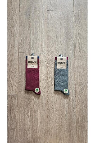 Aytuğ AYTUĞ مجموعة الشتاء 2 أزواج جوارب رجالية بطبقة مزدوجة من القطن (أخضر بو...