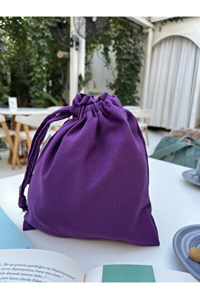 Sumicorn Design حقيبة منظم برباط من الكتان الصديق للبيئة باللون الأرجواني، حق...