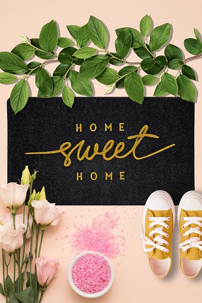 Myfloor Home Sweet Home - Stylish Door Mat and Rubber Base