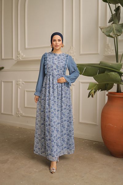 Nissra Garni Chiffon Dress - Ruffle Detailed