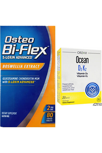 Osteo Bi-Flex 5-Loxin Advanced Boswella Extract 80 Tablet + Ocean D3k2 Damla 20ml