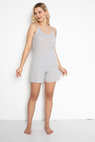 Hukateks gray camisole shorts set