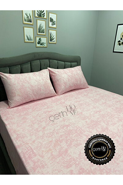 Çetinhome Elastic Fabric Double and Oversized Sheet Set - Shadow Powder