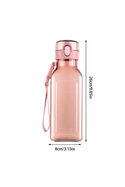 YDGR 800ml διαφανές πλαστικό μπουκάλι νερού τετράγωνο επίπεδο μπουκάλια νερού γυμναστικής