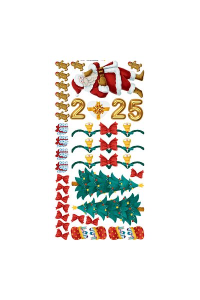 Dijitalya 2025 New Year Sticker Set - Bidirectional Transparent Wall Decoration