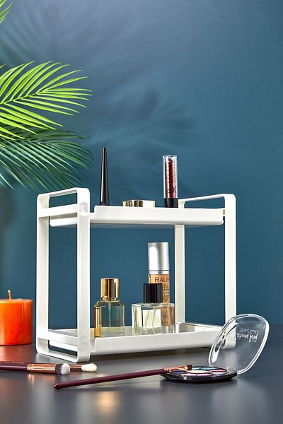 ASlife Home 2 Tiers Makeup Organizer Bathroom Organizer Shelf Stand
