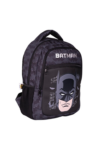 WİGGLE Wiggle Batman Büyük Boy 3 Bölmeli Cepli Çocuk Okul Sırt Çantası Siyah