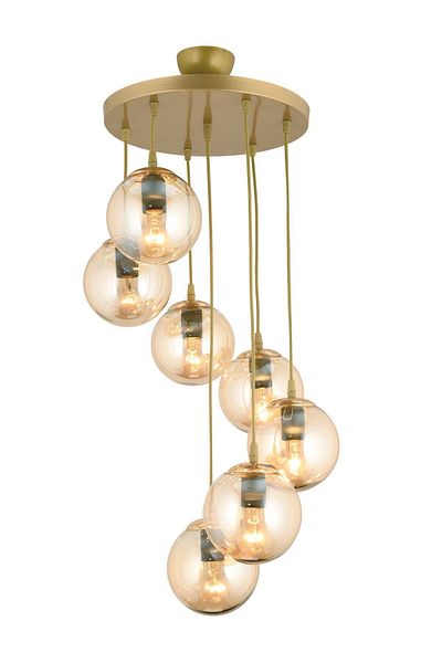 SONSUZ AYDINLATMA&AVİZE Infinite Pendant Lamp Tray Antique 7-Piece Bal Glop Glass Luxury Chandelier