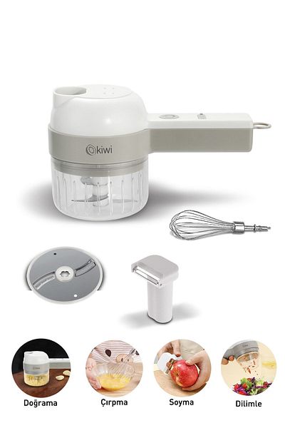 Kiwi Ki̇wi̇i 4 in 1 Salad Machine Chopper Beater Grater Peeler Kc-8230
