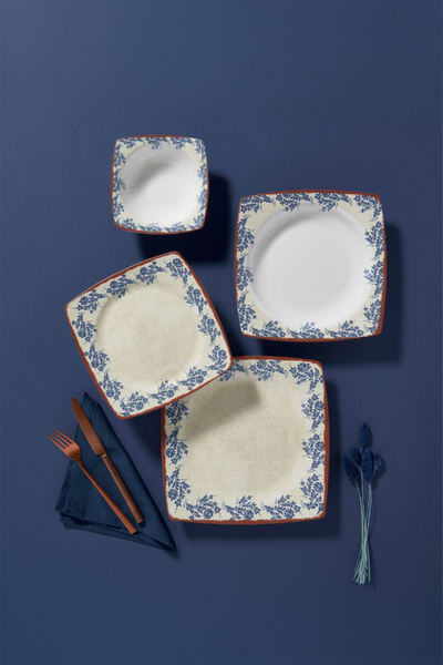 Güral Porselen Caroline-1573 Mat 24 Parça 6 Kişilik Porselen Yemek Takımı