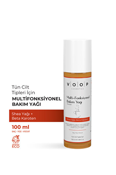 VOOP Nemlendirici Ve Işıltı Verici Bakım Yağı Shea Yağı Ve Beta Karoten 100 Ml