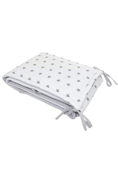 Jaju Baby White Background Gray Star 80x130 Montessori/crib Baby Edge Protection Special Size