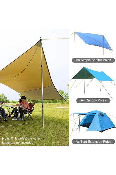 Streak Camping Pole 2 Pieces Aluminum Alloy Tent Awning Camping Canopy Adjustable 230cm