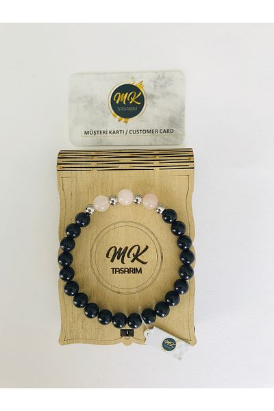 MK tasarım Pink Quartz Stone - Real Star Bracelet Mkt39004
