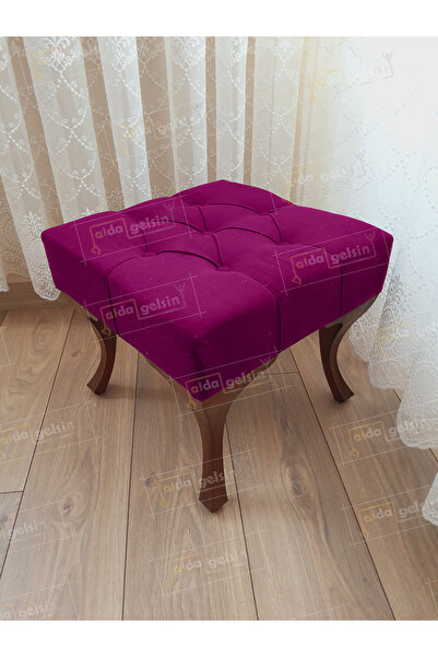 aldagelsin Kapitoneli Makyaj Pufu Ayak Ucu Puf Ceviz Ayak (45*45)