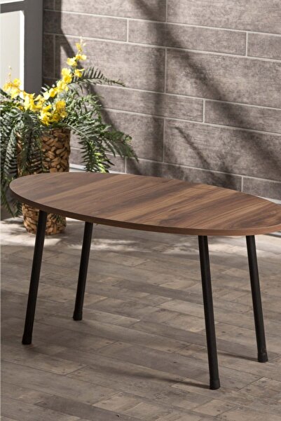 GOLDFALEZ Orta Sehpa Elips Metal  Ayak  Ceviz