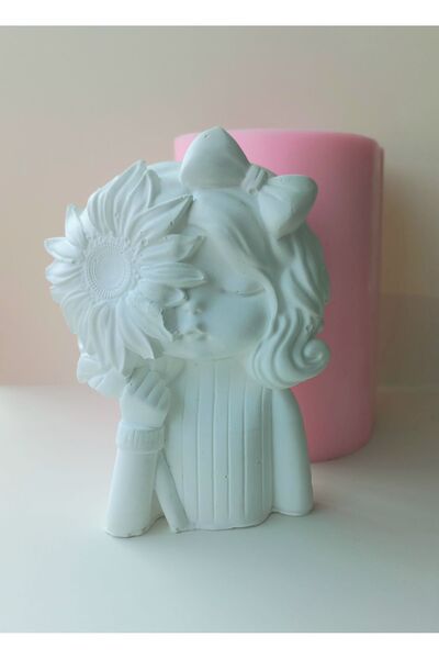 Kalıpcınızburada Papatya Kız Saksı Silikon Kalıp K6060