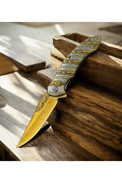 TAŞ KAFA Gold Zincir Desenli Çakı