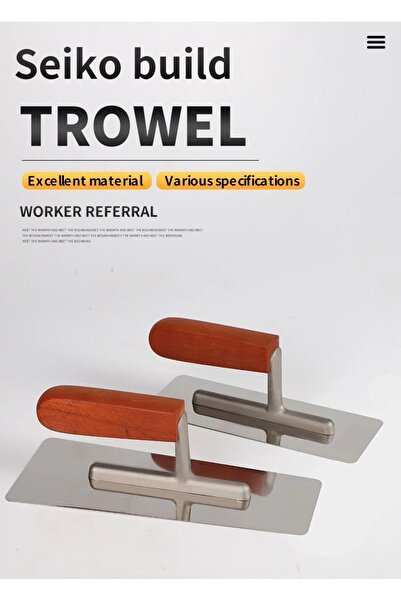 Depolife Çelik Alçı Kaleterasit Malası Ahşap Sap Sıyırma Düzeltme Sıvacı Harç Alçıpan Sonlama Malası 24 Cm