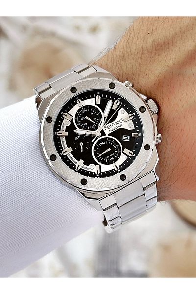 Ferrucci Function Steel Strap Silver Color Men's Wristwatch 3 Atm Water Resistant