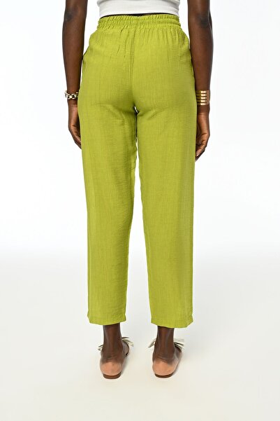 Orfeo Negro Women's - Straight Cut and Comfortable Fit Elastic Waist Pants