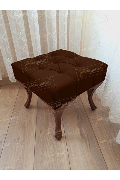aldagelsin Kapitoneli Makyaj Pufu Ayak Ucu Puf Ceviz Ayak (45*45)