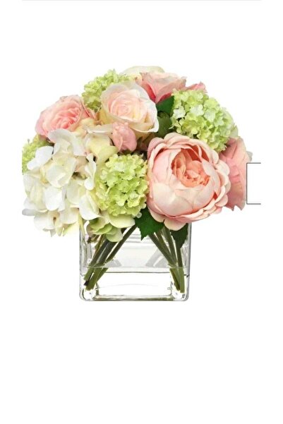 P H Panayır Home Cam Düz Masa Üstü Kare Vazo, Kare Saksı 10x10 Cm