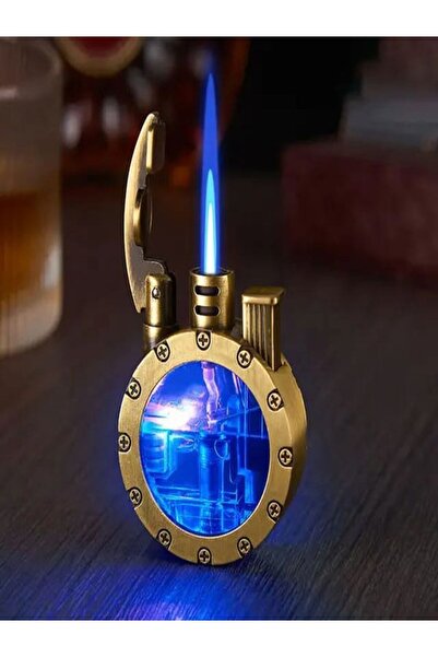 HK GİFT SHOP Yaratıcı şeffaf hava odası Retro gaz çakmak doğrudan enjeksiyon ...