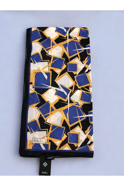 Akel 95x95 Square Patterned Digital Soft Scarf