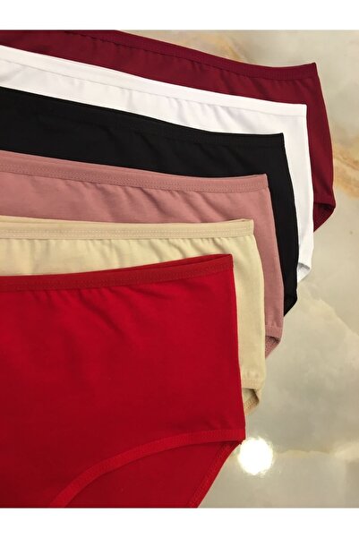 AVES İÇ GİYİM Chiloți de damă cu talie înaltă de mărime mare - pachet de 6