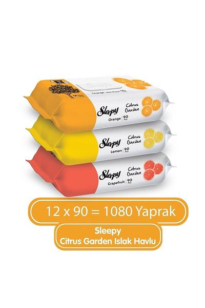 Sleepy Citrus Garden Wet Baby Towel - 24x90 cm (2160 sheets)