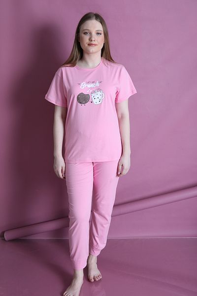 FAMES PİJAMA Short Sleeve Summer Women's Pajamas Set Brunch