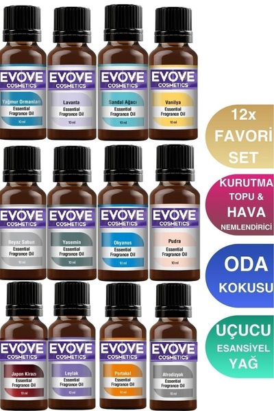 Evove Cosmetics Uçucu Yağ Buhurdanlık Yağı Difüzör Esansı Oda Kokusu Esansı N...