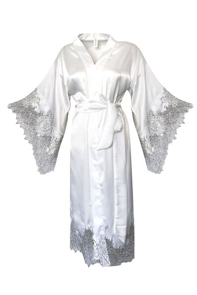 Mita Concept FRENCH LACE BAT ARM SATIN KIMONO