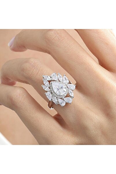 Effective Diamond İstanbul İhtişamı Işıltılı Gümüş Yüzük