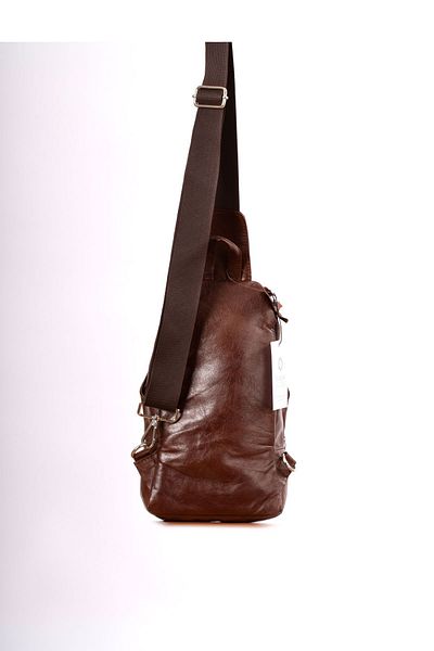 CüzCan Unisex Καφέ Γνήσιο Δερμάτινο Σταυρό Badybag - Τσάντα ώμου και στήθους με έξοδο USB
