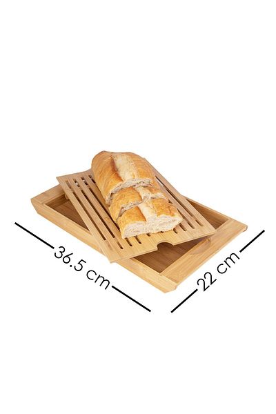Lizzy Bread Chopping and Serving Stand with Bamboo Crinkle Chamber
